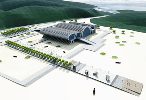 广东海上丝绸之路博物馆景观建筑设计示意图